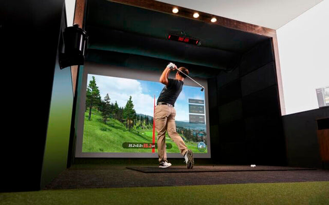 Golfer Hitting on Uneekor Eye XR Launch Monitor