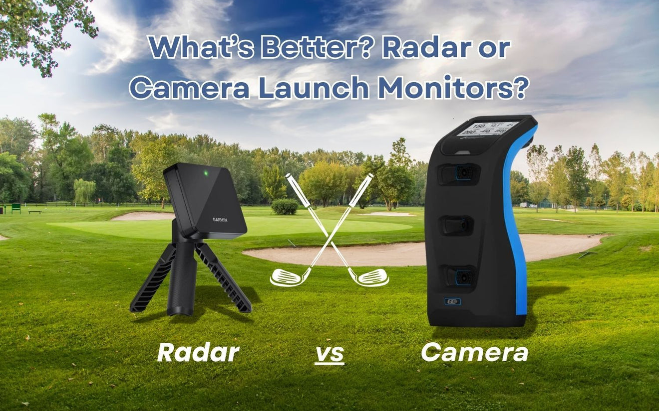 Side by side of a radar and camera launch monitor