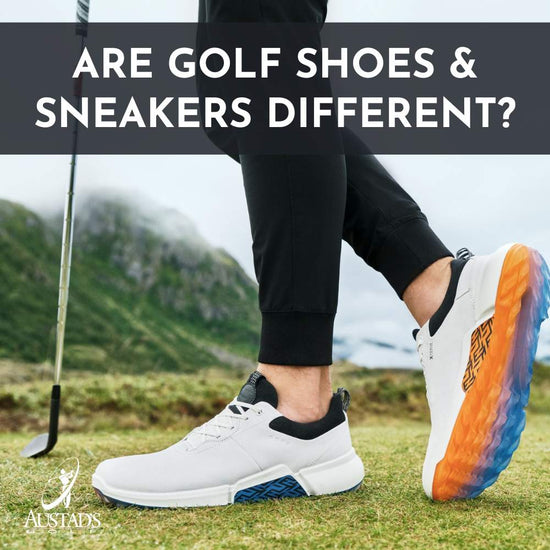 comparison side by side golf shoes vs running sneakers stability