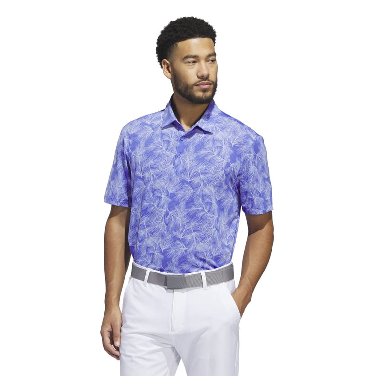 Adidas Men's Ultimate365 Mesh Print Polo 24 - Cobalt Blue