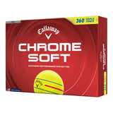 Callaway Chrome Soft golf ball packaging on a white background