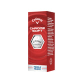 Callaway Chrome Soft golf ball packaging on a white background
