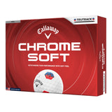 Callaway Chrome Soft golf ball box on a white background