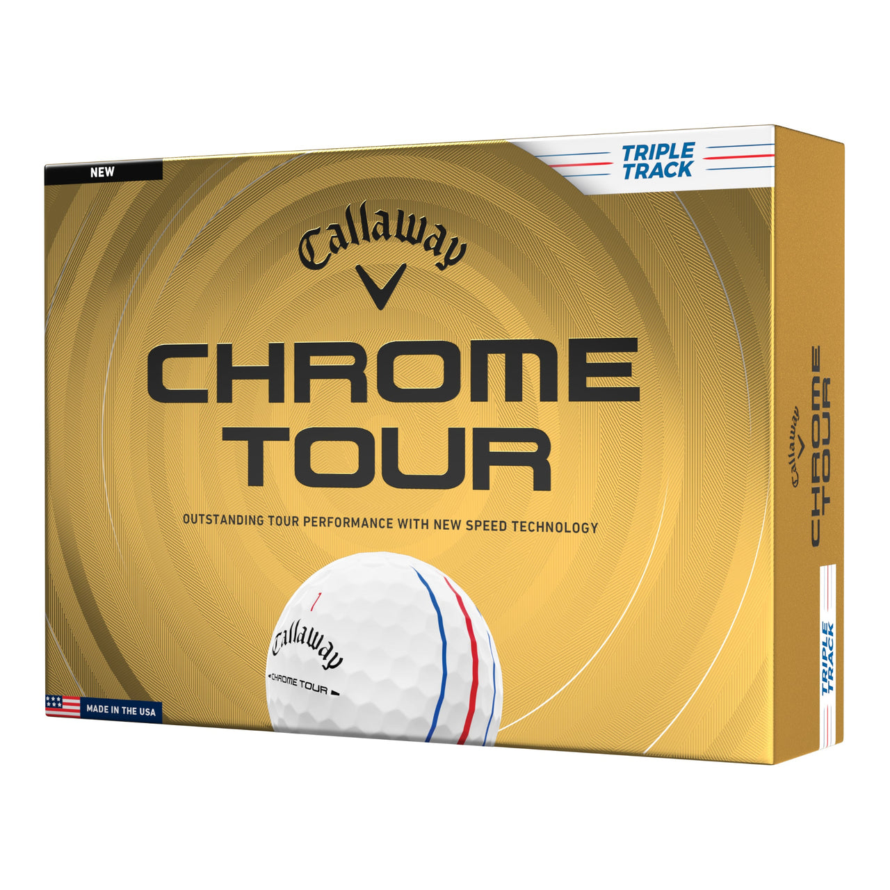 Callaway Chrome Tour golf ball packaging on a white background