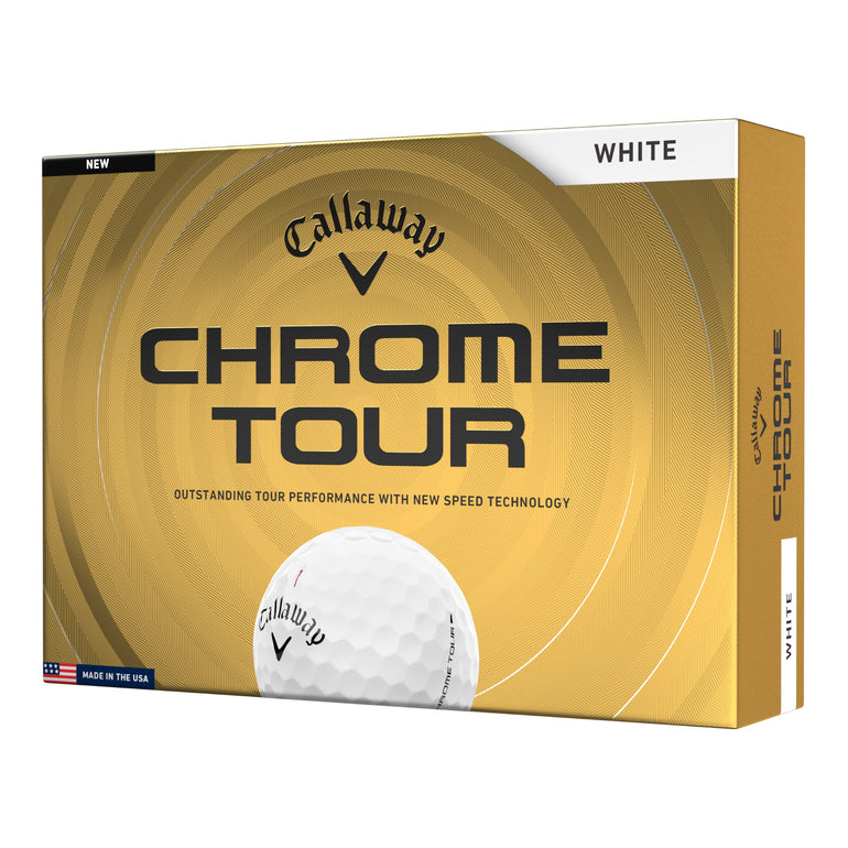 Callaway Chrome Tour golf ball packaging on a white background