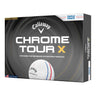Callaway Chrome Tour X golf ball packaging on a white background