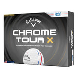 Callaway Chrome Tour X golf ball packaging on a white background