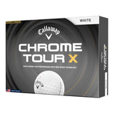 Callaway Chrome Tour X golf ball packaging on a white background