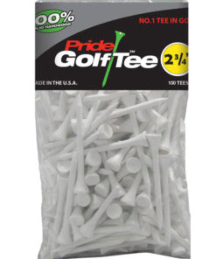 Pride Sports Wood Tees - 2 3/4 Inch 100 Count