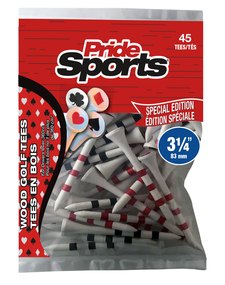 Pride Sports Playing Card Tees - 3 1/4 Inch 45 Count