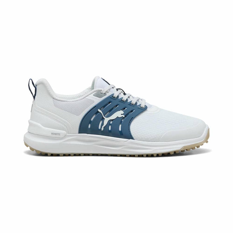 Puma Men's Ignite Elevate 2 Spikeless Golf Shoe - Puma White/Dark Indigo/Ice Coffee