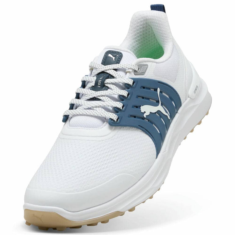 Puma Men's Ignite Elevate 2 Spikeless Golf Shoe - Puma White/Dark Indigo/Ice Coffee