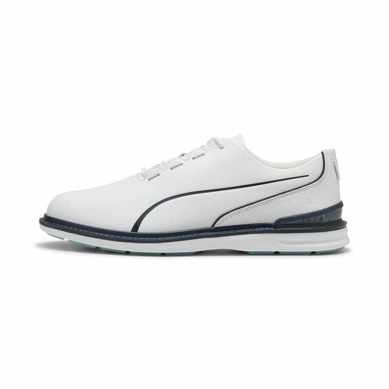 Puma Men's Avant 2.0 FS Spikeless Golf Shoe - Puma White/Deep Navy/Spring Blue