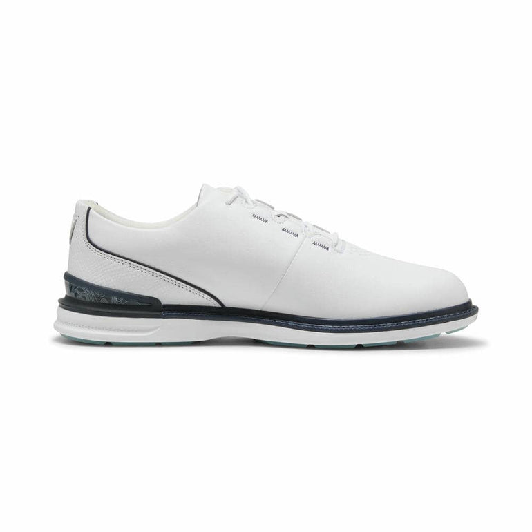 Puma Men's Avant 2.0 FS Spikeless Golf Shoe - Puma White/Deep Navy/Spring Blue