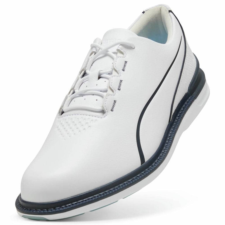 Puma Men's Avant 2.0 FS Spikeless Golf Shoe - Puma White/Deep Navy/Spring Blue