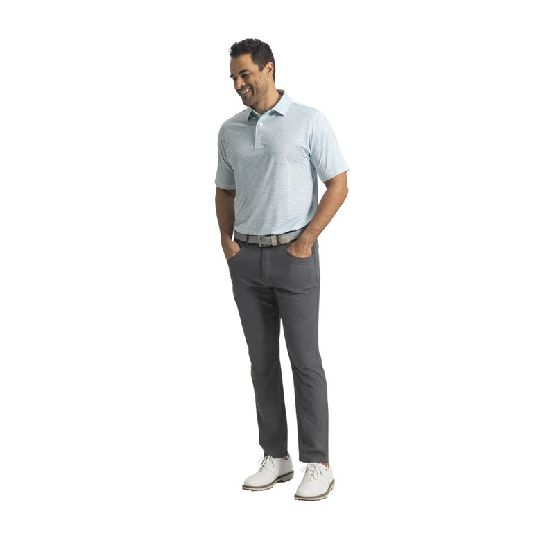 FootJoy Men's Elipse Print Polo - White/Blue Reef