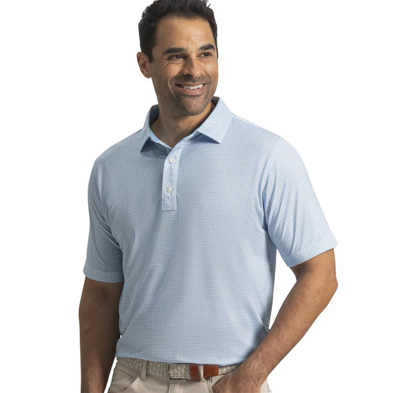 FootJoy Men's Nautical Print Polo - Blue Reef/Deep Reef