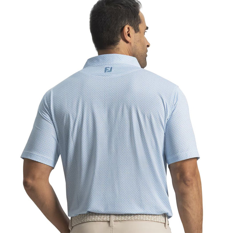 FootJoy Men's Nautical Print Polo - Blue Reef/Deep Reef