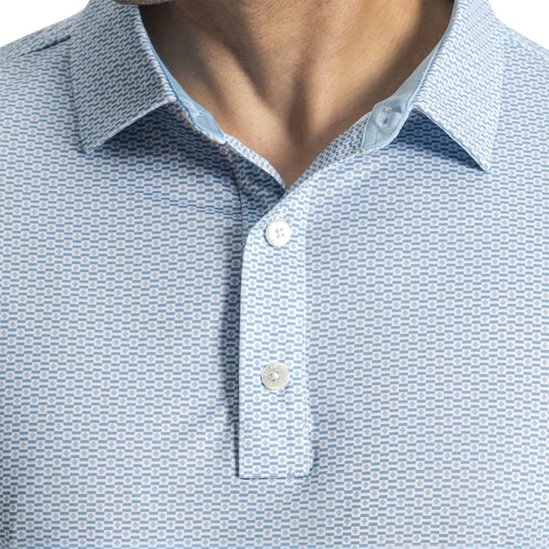 FootJoy Men's Nautical Print Polo - Blue Reef/Deep Reef