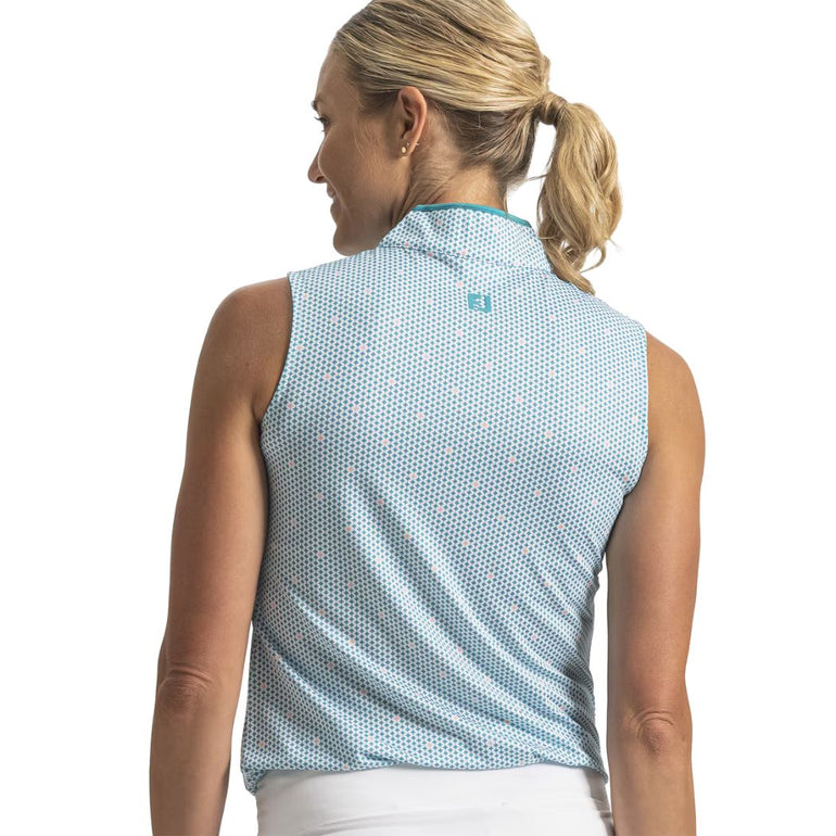 FootJoy Women's Zip Front Tank Polo - Tile Blue