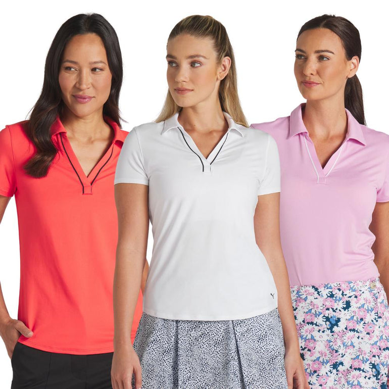 Puma Women's Cloudspun Piped Short Sleeve Polo 24