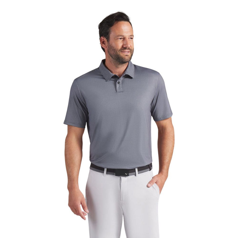 Puma Men's Cloud Birdseye Polo - Warm White/Puma Black