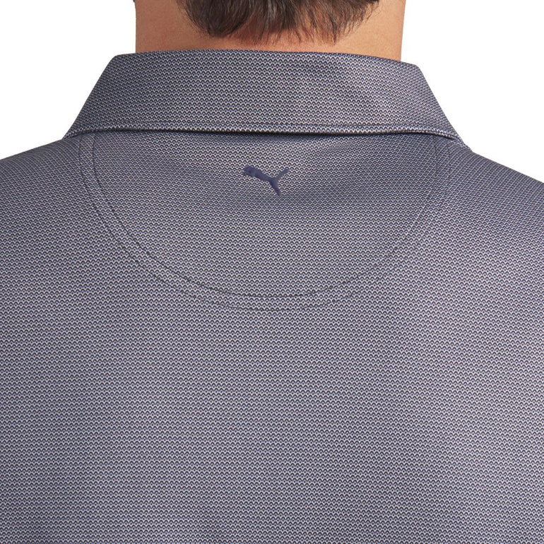 Puma Men's Cloud Birdseye Polo - Warm White/Puma Black