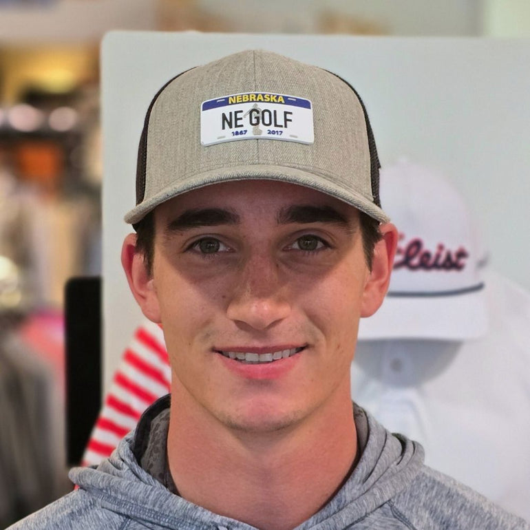 Branded Bills Nebraska Golf Plate Snapback Trucker Hat