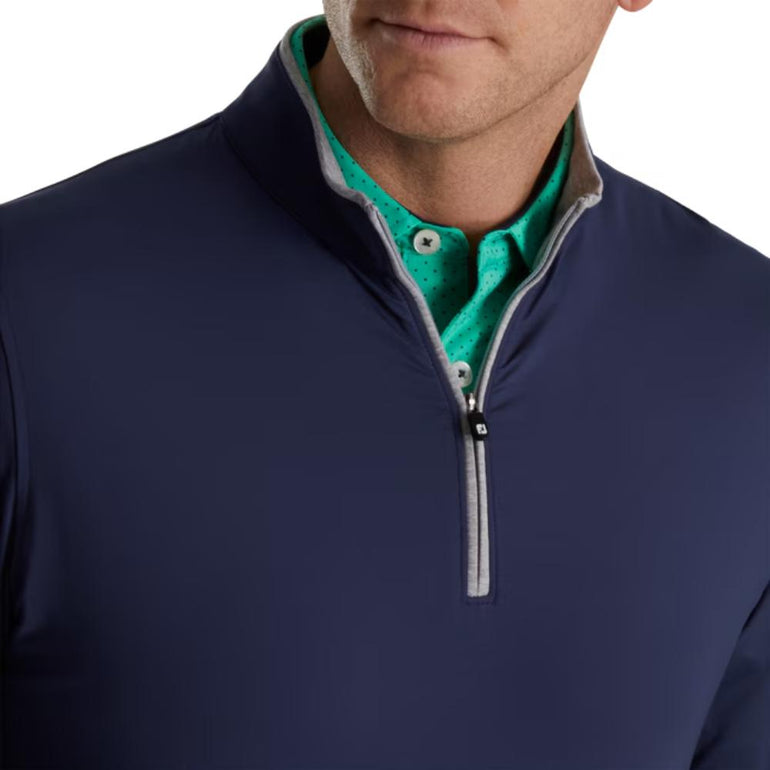 FootJoy Men's Lightweight Solid Mid-Layer Navy Pullover 25