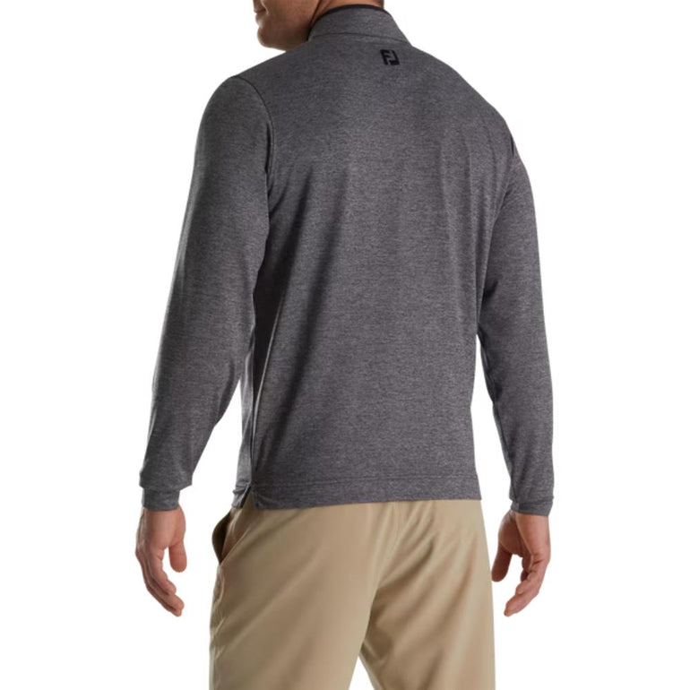 FootJoy Men's Lightweight Solid Mid-Layer Heather Charcoal Pullover 25