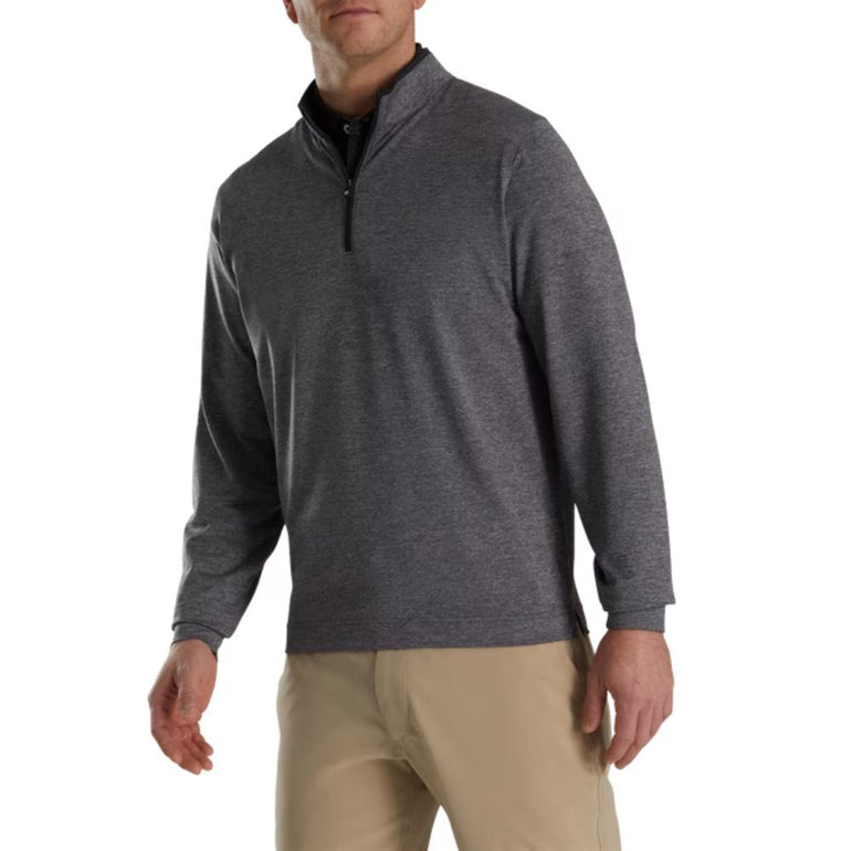 FootJoy Men's Lightweight Solid Mid-Layer Heather Grey Pullover 25