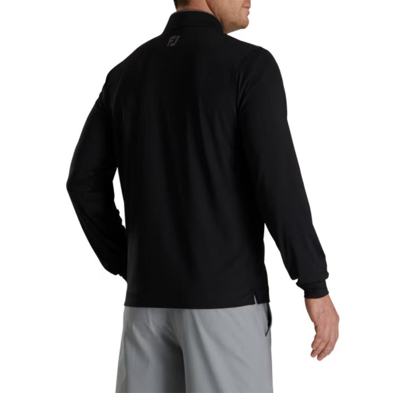 FootJoy Men's Lightweight Solid Mid-Layer Black Pullover 25