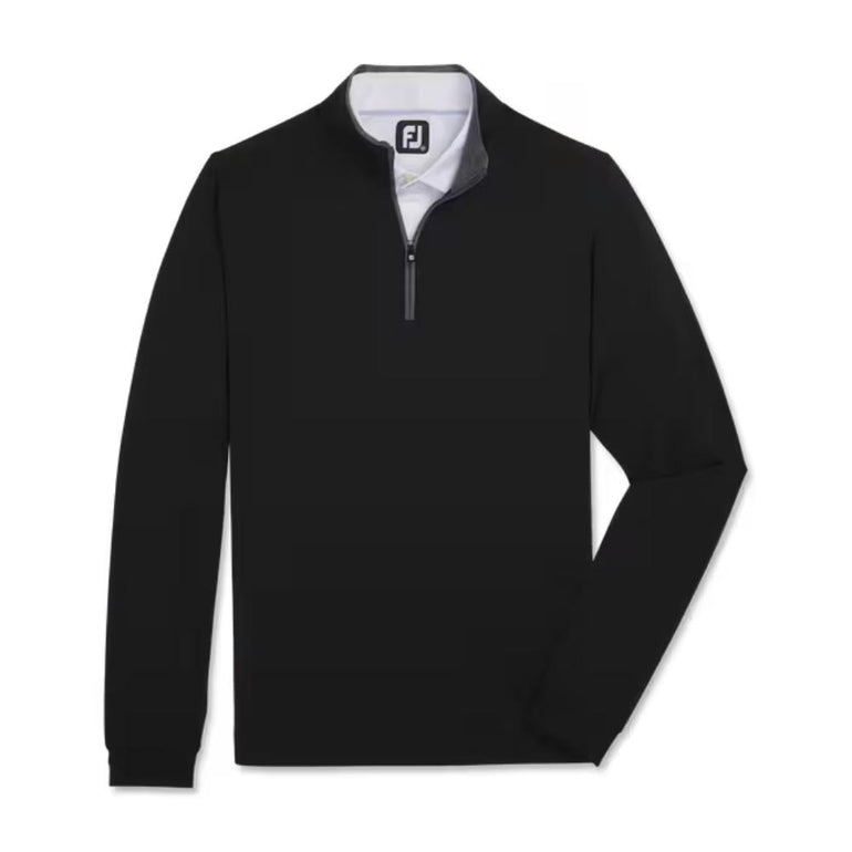 FootJoy Men's Lightweight Solid Mid-Layer Black Pullover 25