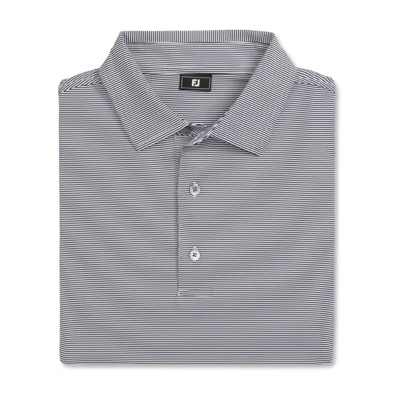 FootJoy Men's Microfeeder Stripe Navy/White Polo 25