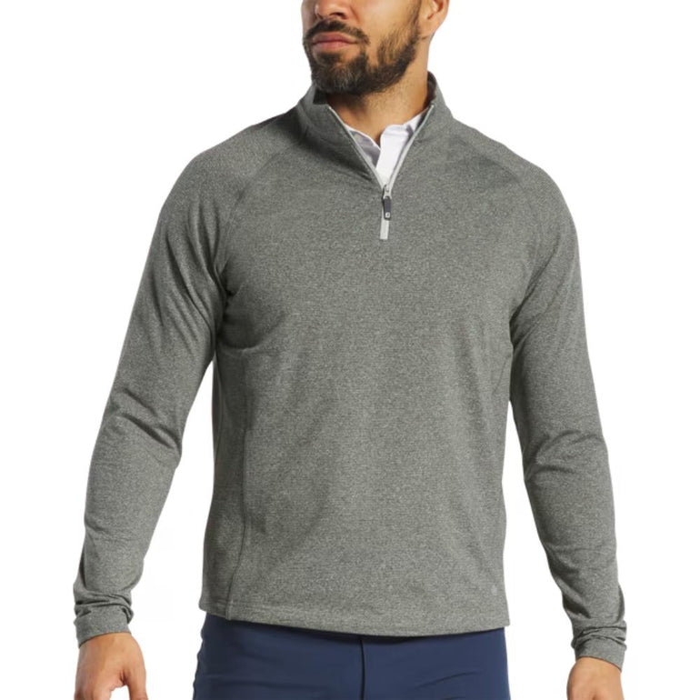 FootJoy Men's ThermoSeries Heather Brushed Back Mid-Layer Black Pullover 25