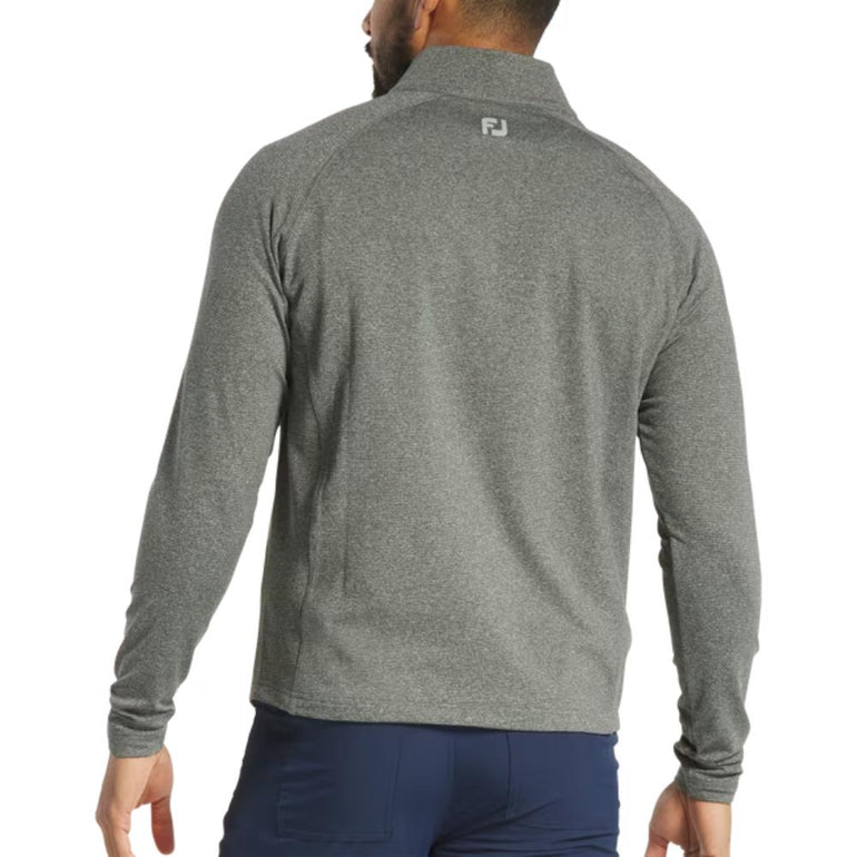 FootJoy Men's ThermoSeries Heather Brushed Back Mid-Layer Black Pullover 25