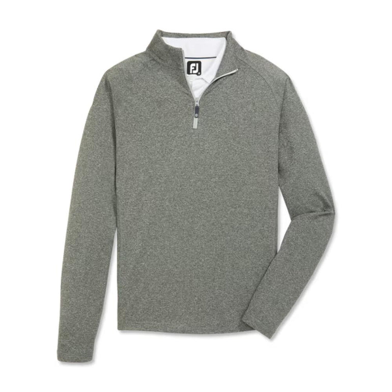 FootJoy Men's ThermoSeries Heather Brushed Back Mid-Layer Black Pullover 25