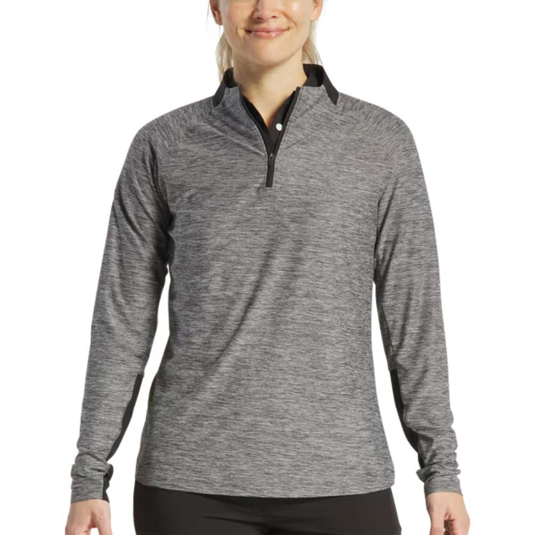 FootJoy Women's Space Dye 1/4 Zip Black Pullover 25