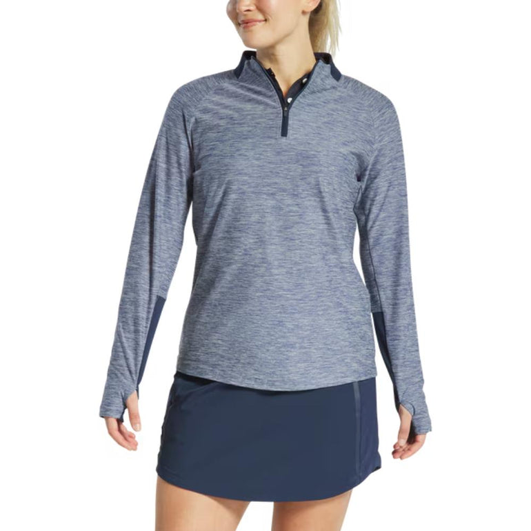 FootJoy Women's Space Dye 1/4 Zip Navy Pullover 25