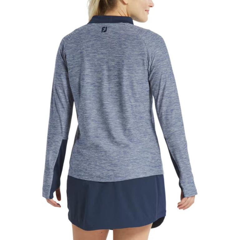 FootJoy Women's Space Dye 1/4 Zip Navy Pullover 25
