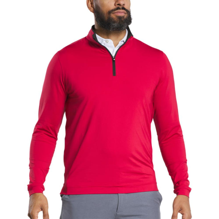 FootJoy Men's Lightweight Solid Mid-Layer Crimson Pullover 25