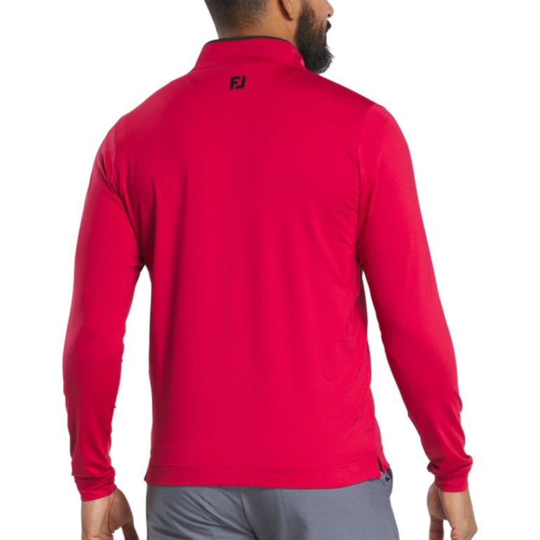FootJoy Men's Lightweight Solid Mid-Layer Crimson Pullover 25