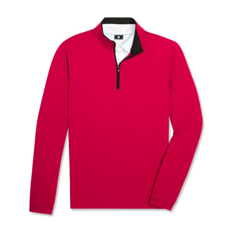 FootJoy Men's Lightweight Solid Mid-Layer Crimson Pullover 25