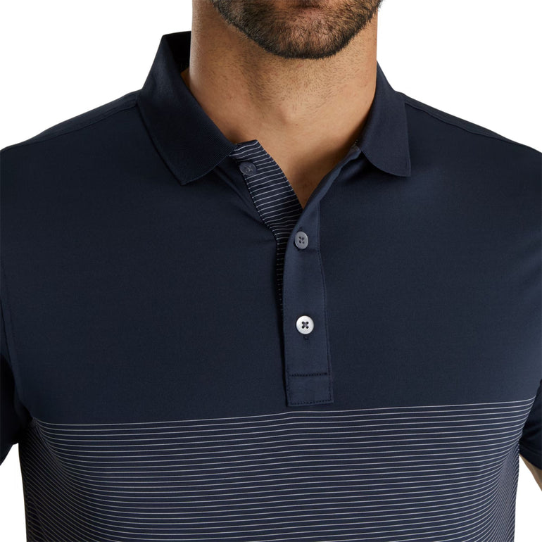 FootJoy Men's Engineer Pin Stripe Polo - Navy/White