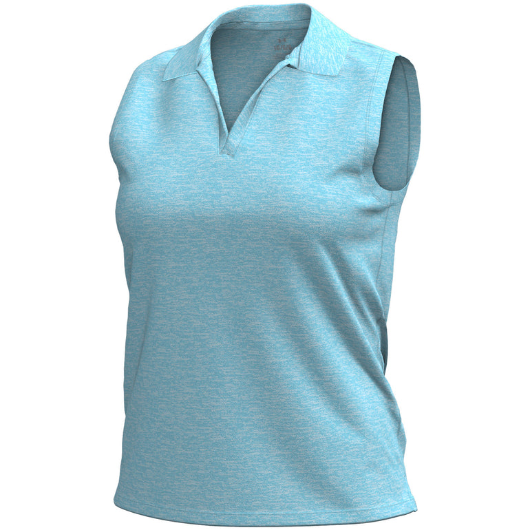 Under Armour Women's Aura Heather Sleeveless Polo 26 - Blue Calm Heather