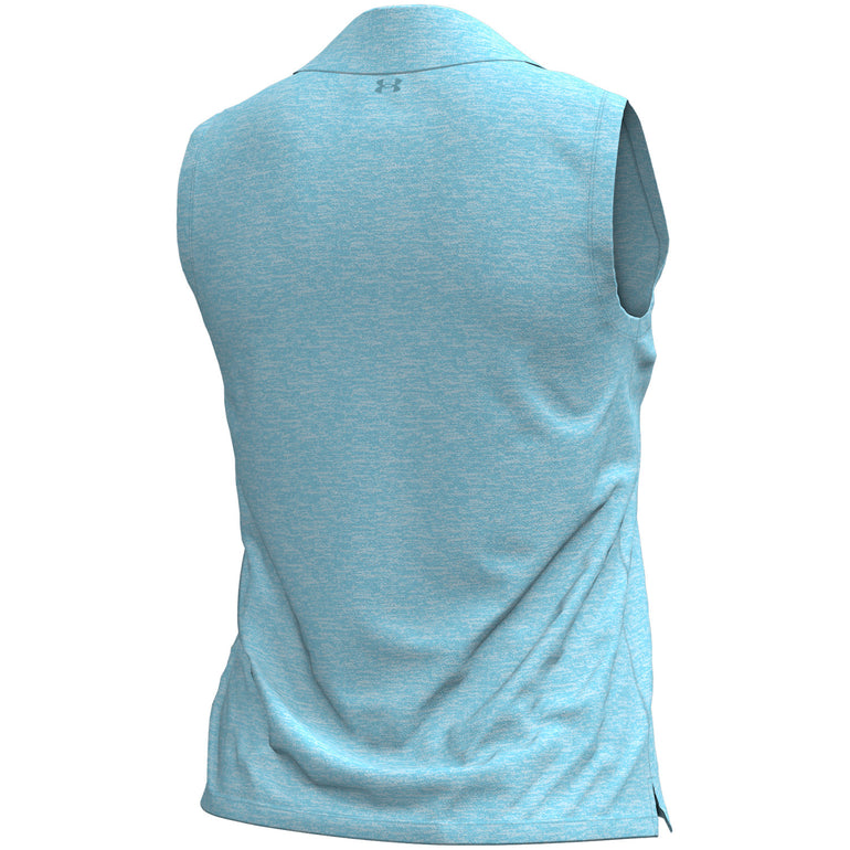 Under Armour Women's Aura Heather Sleeveless Polo 26 - Blue Calm Heather