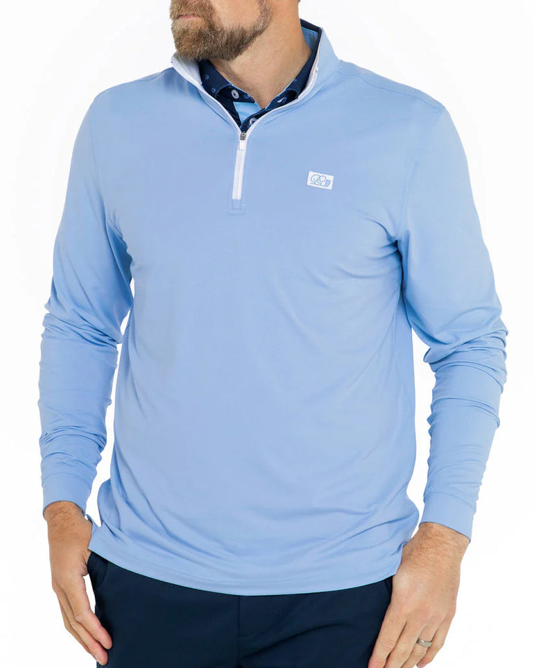 Good Good Men's Birdie Blue Q-Zip Pullover 25