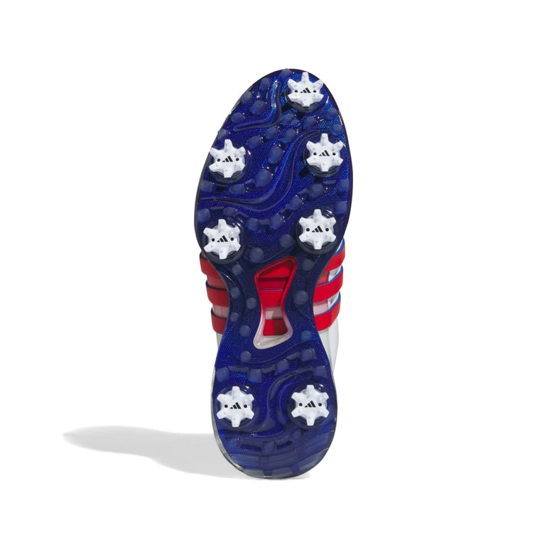 Adidas Men's Tour360 Spiked Golf Shoes 25 - White/Scarlet/Royal Blue
