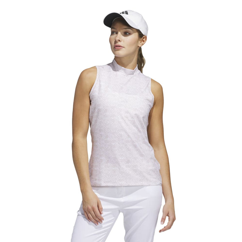 Adidas Women's Ultimate365 Mock Sleeveless Polo 25 - Wonder Taupe