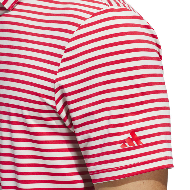 Adidas Men's Ultimate Stripe Polo 25 - Alumina/Pure Ruby
